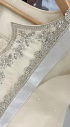 Silk Embroidered Top with Farshi Palazzo and Organza Dupatta Set