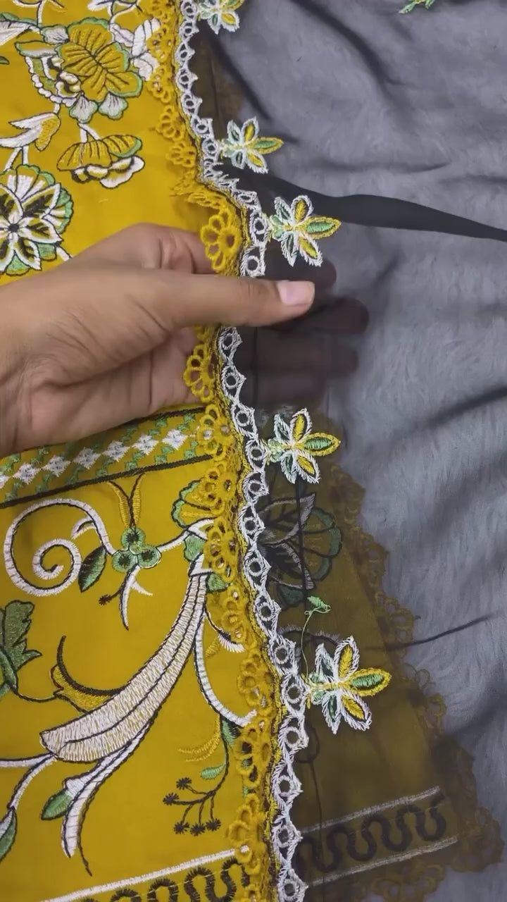 Designer Roman Silk Embroidered Kurti Palazzo Set with Georgette Dupatta for Women – Wedding & Party Wear