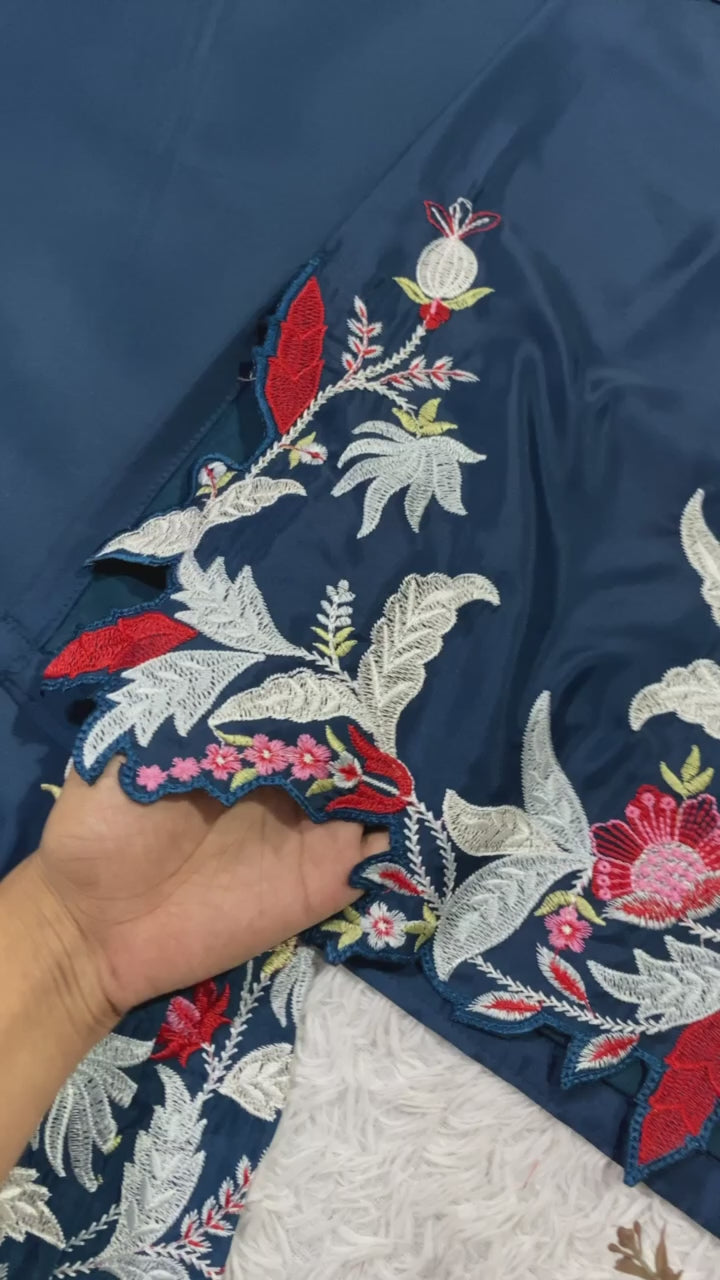 Co-Ord Set with Elegant Embroidery & Cut Work