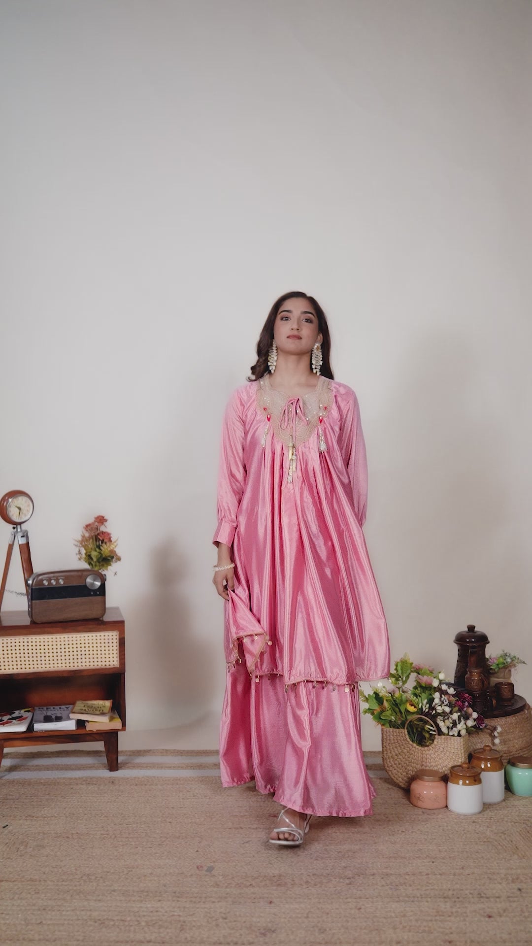 Designer 2-Piece Kurti Sharara Set with Sequin Embroidery