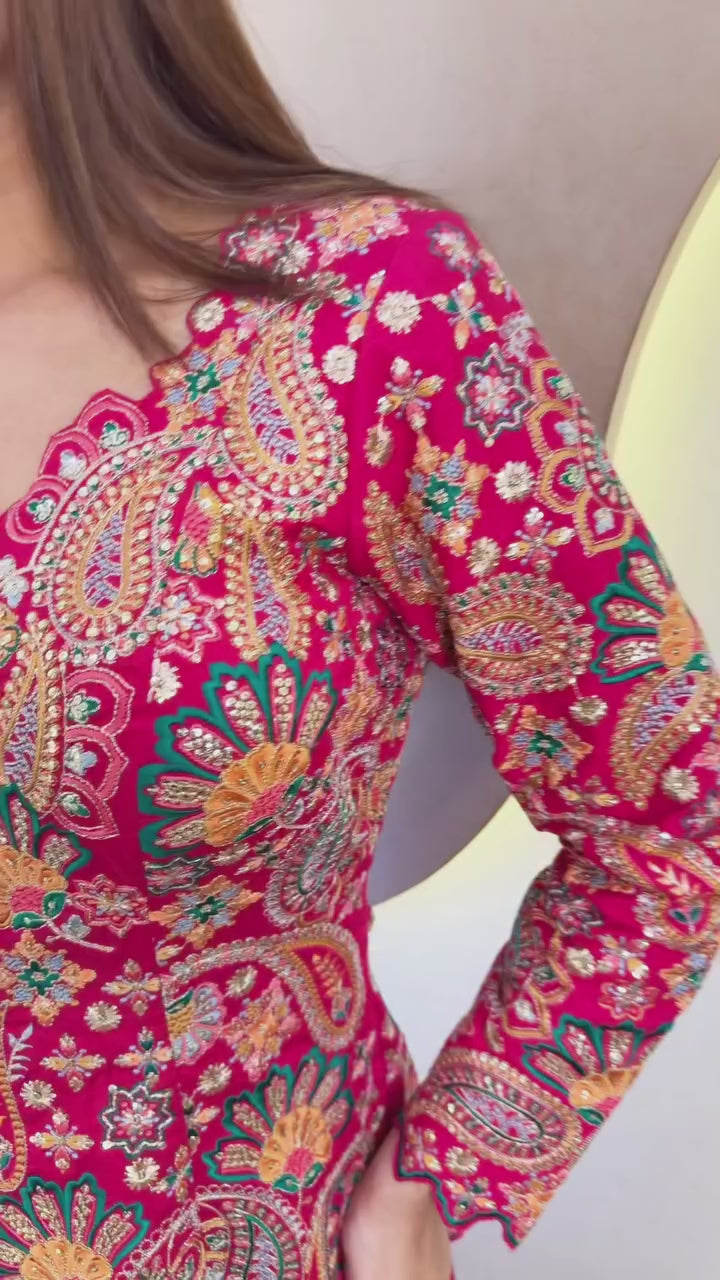 Designer Georgette Sequence Embroidered Top With Palazzo Set | 2 Piece Ethnic Wear Set