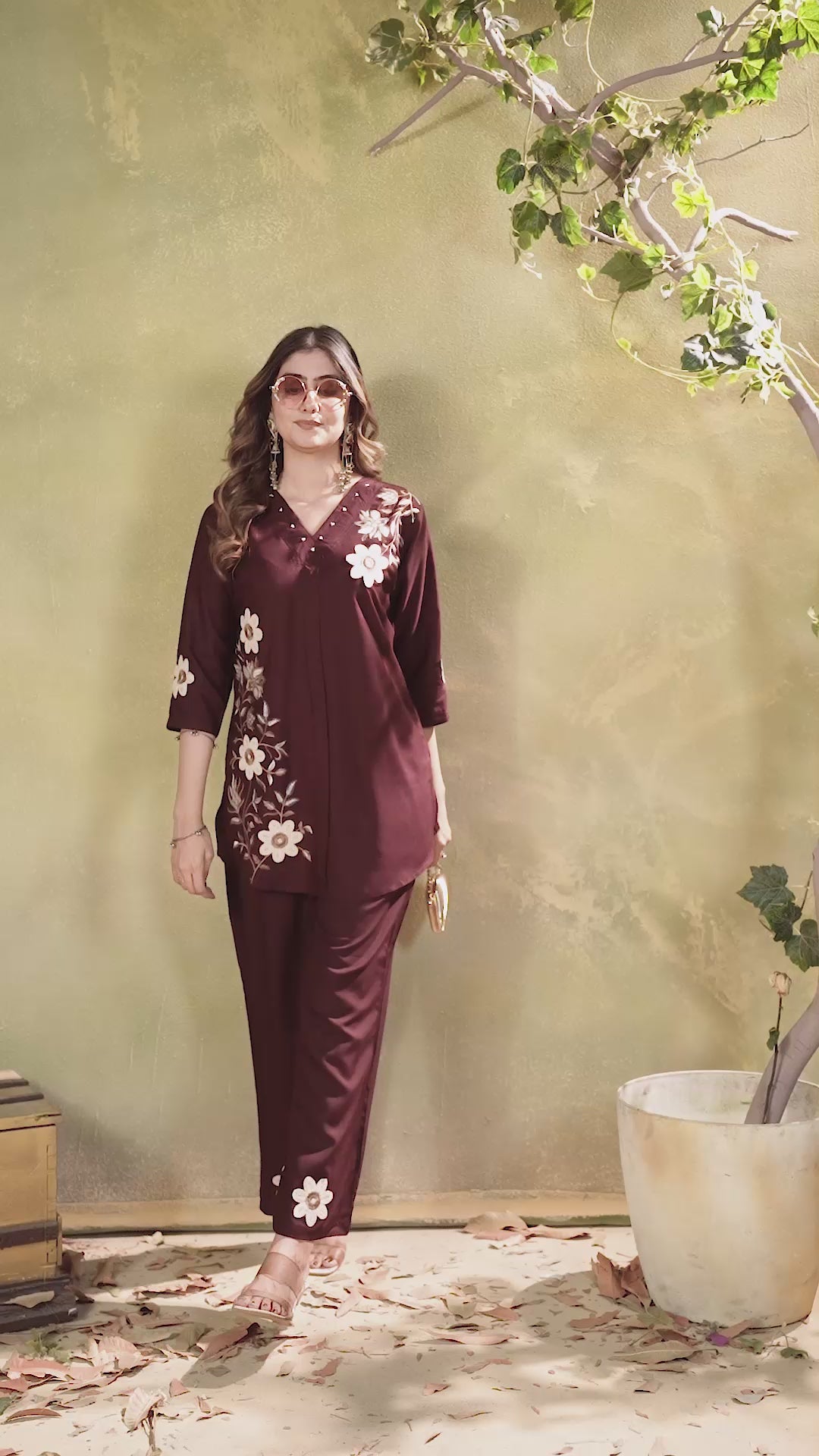 Designer Heavy Rayon Embroidered Co-Ord Set,