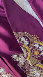 LAHENGA SAREE WITH LONG BLOUSE AND HEAVY EMBROIDERY WORK*