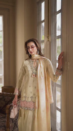 Farshi Palazzo Suit Set with Embroidered Kurti & Organza Dupatta