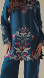 Co-Ord Set with Elegant Embroidery & Cut Work