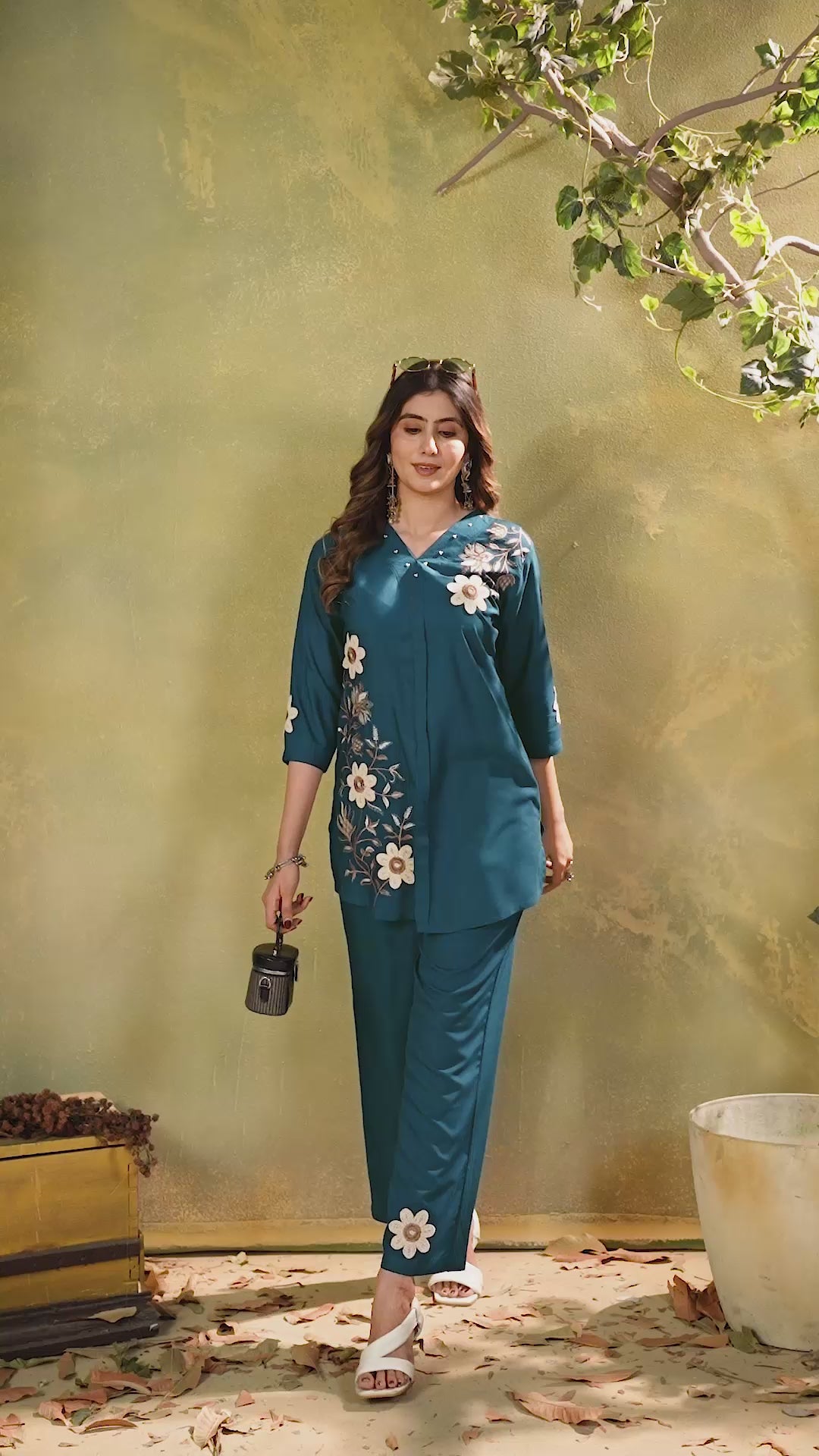 Designer Heavy Rayon Embroidered Co-Ord Set,