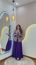 Designer Georgette Sequence Embroidered Top With Palazzo Set | 2 Piece Ethnic Wear Set